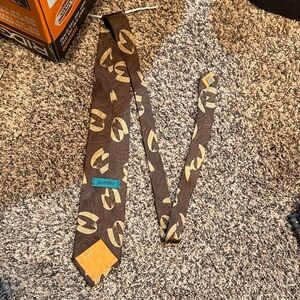 Brown Manzoni Patterned Silk Tie for Men